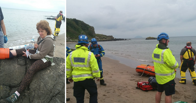 Scots gran's gratitude as rescuers haul her off beach near Culzean after she breaks foot