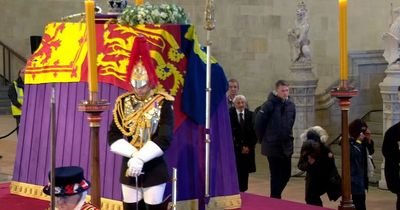 Moving moment first woman in queue to see the Queen CURTSEYS in final act of respect