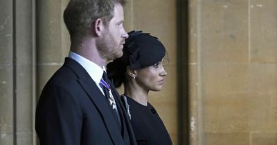 Meghan and Harry fans touched by public show of affection during ceremony for the Queen