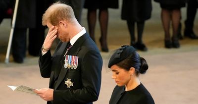 Harry and Meghan held hands in 'desperately important re-coupling' after Queen's service, expert says