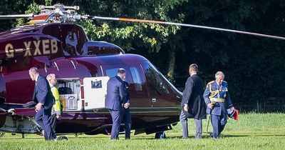 King Charles spotted leaving helicopter as he spends much-needed day off in Highgrove