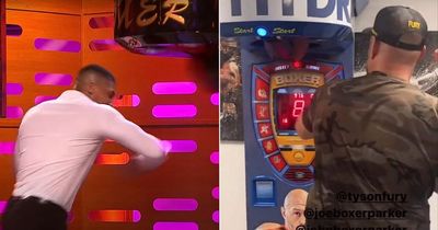 Tyson Fury almost breaks punch machine as he beats rival Anthony Joshua's score