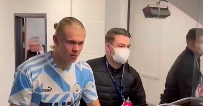 Erling Haaland unable to resist comment to Dortmund staff in tunnel after Man City winner