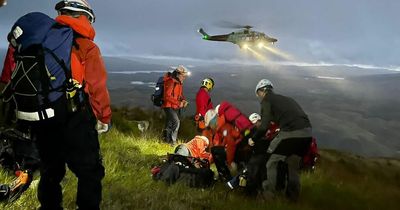 Hiker with multiple fractures rescued by helicopter after fall on Scots munro