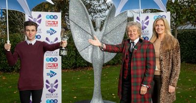 Sir Rod Stewart and Penny Lancaster surprise inspirational student Reece Hayes with a Pride of Scotland Award