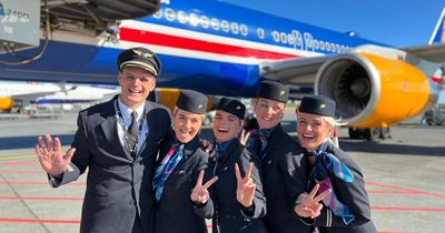 Family of four cabin crew members and pilot make their maiden voyage together