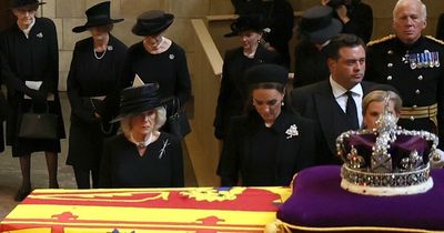 Queen's loyal ladies-in-waiting paid their final duty by her side as their service ends
