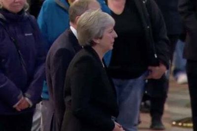 Theresa May curtsies to Queen for final time as she visits coffin in Westminster Hall