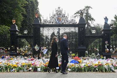 Prince and Princess of Wales visit sea of tributes to Queen at Sandringham