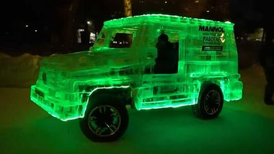 This Mercedes-Benz G-Class Tribute Car Is Built From Blocks Of Ice