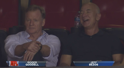 NFL fans turned Roger Goodell and Jeff Bezos sitting together during ‘Thursday Night Football’ into an instant meme