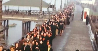 Incredible colour footage shows King George VI's lying-in-state queues 70 years later