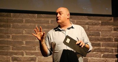 Dara Ó Briain signs fan’s toilet seat manual in a Bristol restaurant