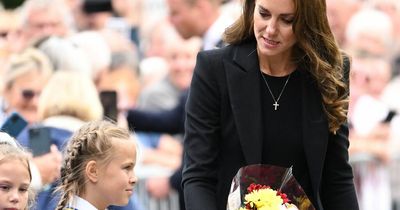 Girl, 8, cries with joy as Kate picks her out from crowd to place Corgi tribute