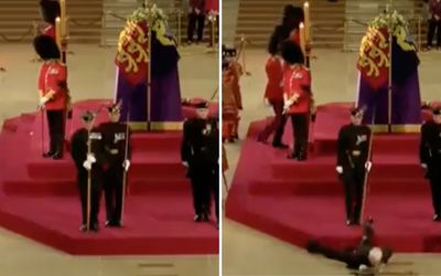 Top videos: Royal guard collapses in front of the Queen’s coffin, King has meltdown over faulty pen