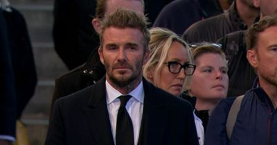 David Beckham in tears during visit to Queen Elizabeth II's lying-in-state