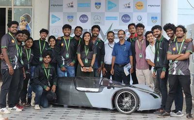 Electric car built by engineering college students to compete in Shell Eco-marathon