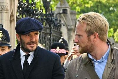 Pushing in? As VIPs cut the queue, David Beckham shows how it’s done