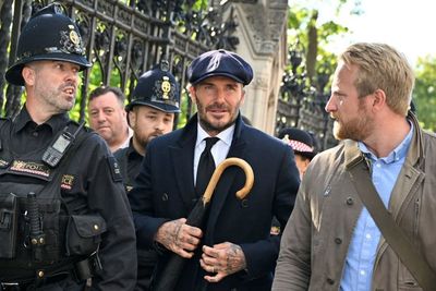 Emotional David Beckham queues for 13 hours to pay his respects to the Queen