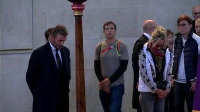 David Beckham pays his respects to Queen Elizabeth at Westminster Hall