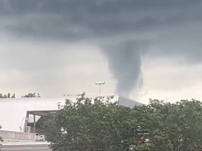 Menacing cloud forms over Epcot at Disney World