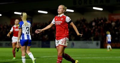 Arsenal defeat Brighton 4-0 in WSL opener as Beth Mead scores twice after Emma Kullberg red card