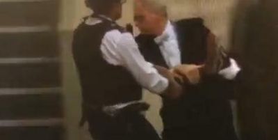 Footage shows man running and touching the Queen’s coffin