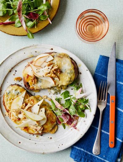 Bubbling rarebit and a poached pud: Ravinder Bhogal’s pear recipes