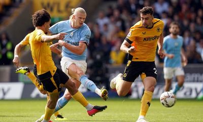 Erling Haaland on target again as Manchester City punish 10-man Wolves