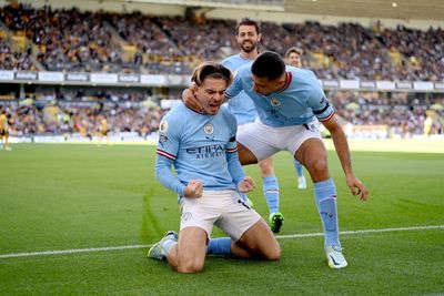 Erling Haaland scores again as Manchester City go top after win at 10-man Wolves