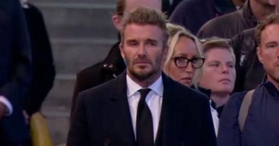 The moment David Beckham finally paid his respects to the Queen after queueing for 13 hours