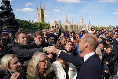 Mourners squeal, cheer and break down in tears on meeting Charles and William