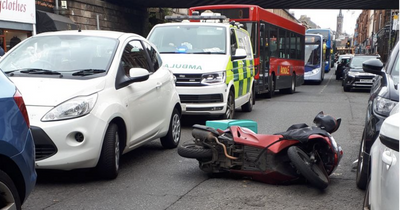 Glasgow biker hospitalised following 'multi-vehicle smash' in West End