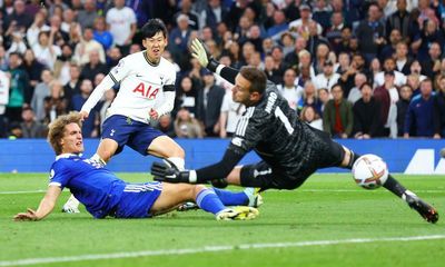 Son’s rapid treble lifts Tottenham and exposes Leicester’s fragility