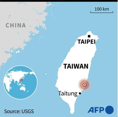 Strong quake strikes eastern Taiwan