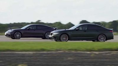 BMW M5 CS Fights Panamera Turbo S In German Four-Door Drag Race