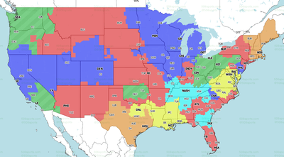 NFL Week 2 TV coverage maps