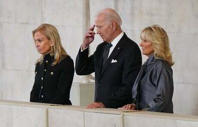 US President Joe Biden and First Lady at Westminster for the Queen’s lying in state