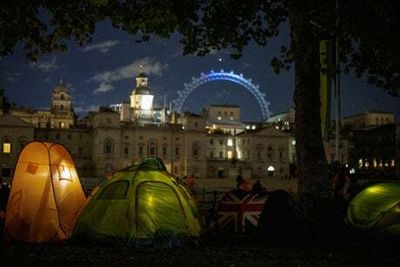 Mourners camp overnight for chance to pay final respects at Queen’s funeral as crowds gather in Mall