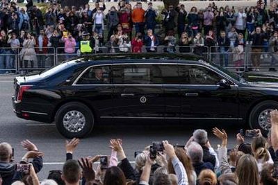 Joe Biden’s ‘Beast’ limousine gets stuck in traffic outside Pret before Queen’s funeral