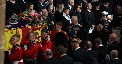 Who is in Queen's funeral procession as King Charles III takes the lead