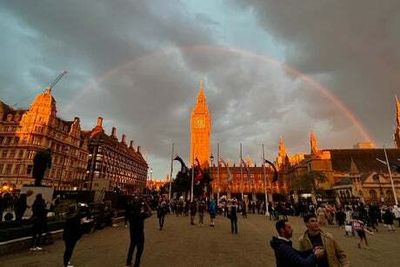 Rainbow appears over Westminster as Queen’s lying in state comes to an end