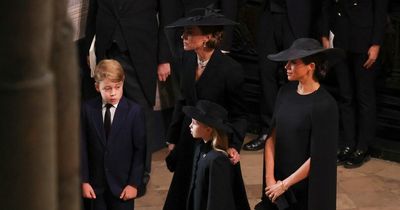 Prince Harry and Meghan Markle arrive at Queen's funeral dressed in black