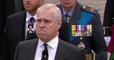 Crying Prince Andrew enters Queen's funeral in suit as his siblings wear uniform