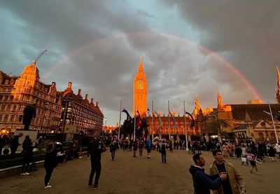 Rainbow appeared over Westminster as Queen’s lying in state came to an end