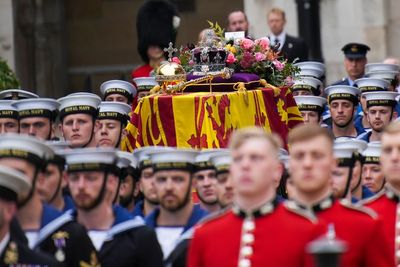 Why do Royal Navy sailors escort the Queen’s coffin?
