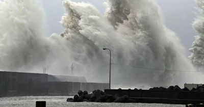 Terrifying and powerful typhoon smashes Japan as 2 dead and 8million people evacuated