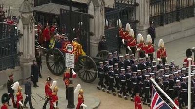 Her Majesty's coffin carried to Westminster Abbey ahead of funeral