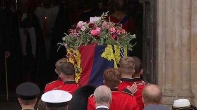 Watch: Queen’s coffin arrives at Westminster Abbey for state funeral