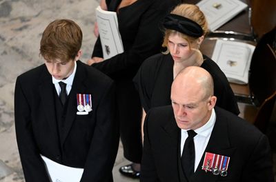 Queen’s youngest grandchild James Viscount Severn, 14, joins sister Lady Louise at funeral